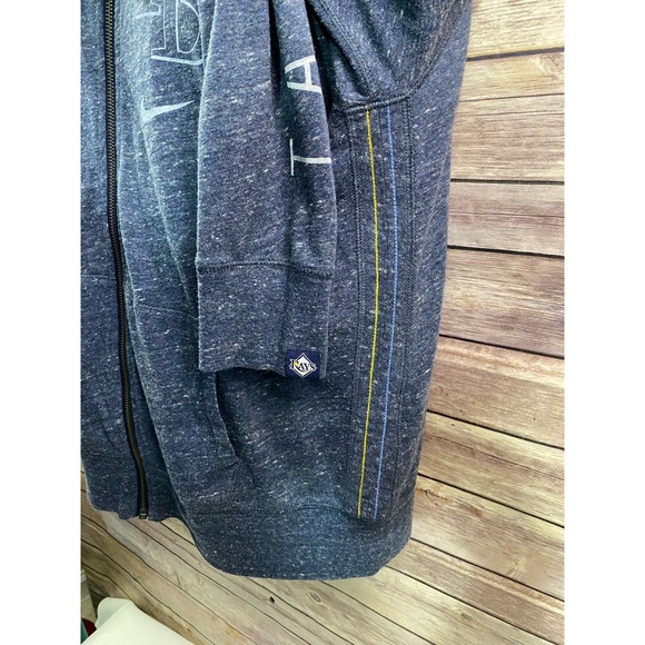 Nike MLB Tampa Bay Devil Rays Men Large Zip Up Hoodie light Jacket Gray Baseball - Picture 10 of 10